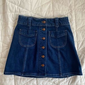 Madewell button front denim skirt